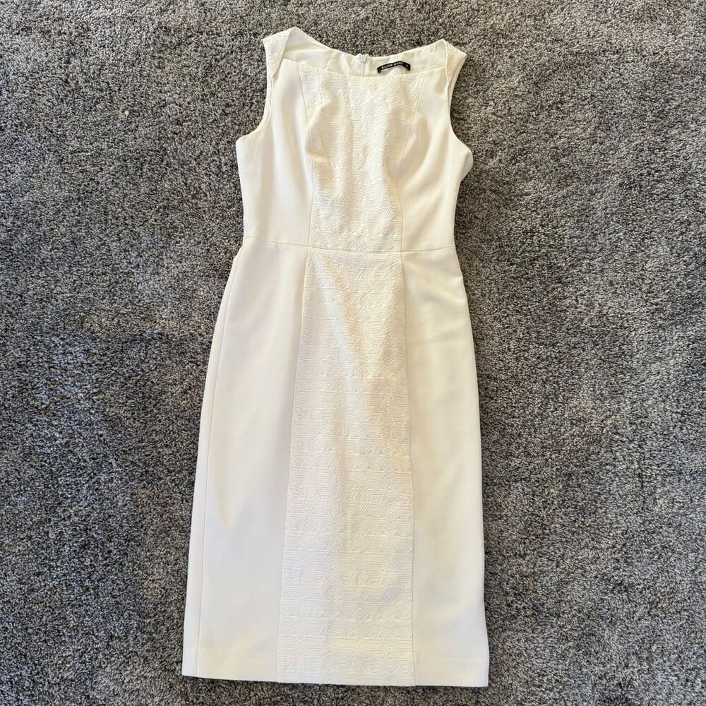 Black Halo White Sleeveless Jacquard Sugar Midi Dress Size 6 Chic Formal‎ Career